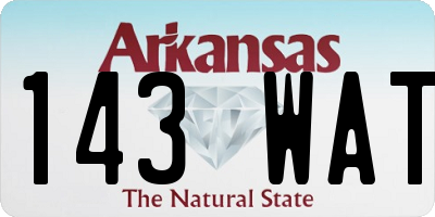 AR license plate 143WAT