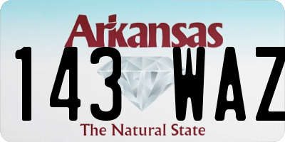 AR license plate 143WAZ