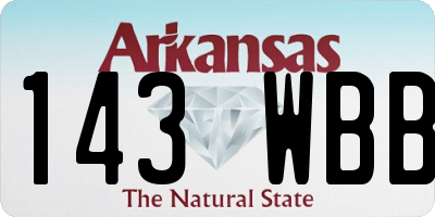 AR license plate 143WBB