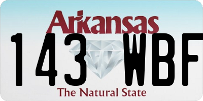 AR license plate 143WBF
