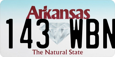 AR license plate 143WBN