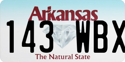 AR license plate 143WBX
