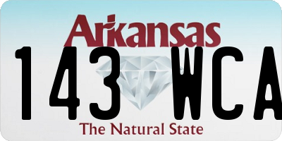 AR license plate 143WCA