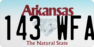AR license plate 143WFA