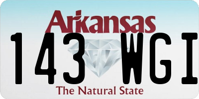 AR license plate 143WGI