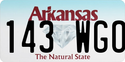 AR license plate 143WGO