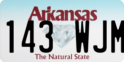 AR license plate 143WJM