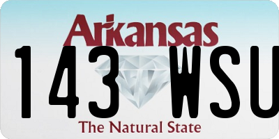 AR license plate 143WSU