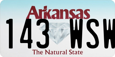 AR license plate 143WSW