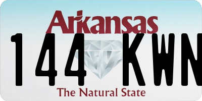 AR license plate 144KWN