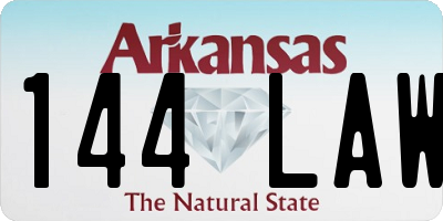 AR license plate 144LAW