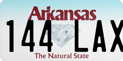 AR license plate 144LAX