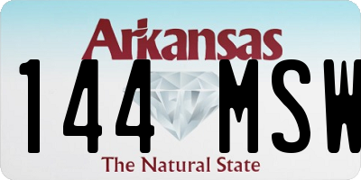 AR license plate 144MSW