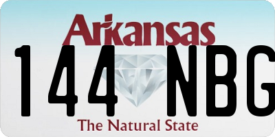 AR license plate 144NBG