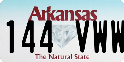 AR license plate 144VWW
