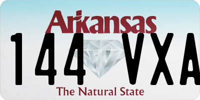 AR license plate 144VXA