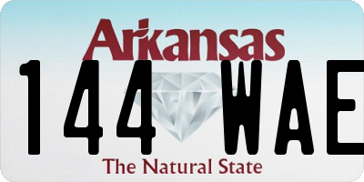 AR license plate 144WAE