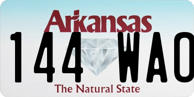 AR license plate 144WAO