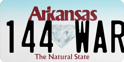 AR license plate 144WAR