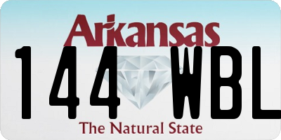 AR license plate 144WBL