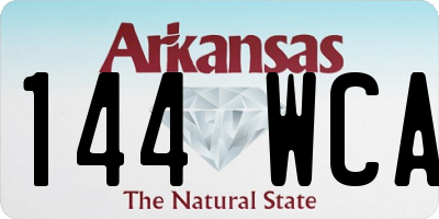 AR license plate 144WCA