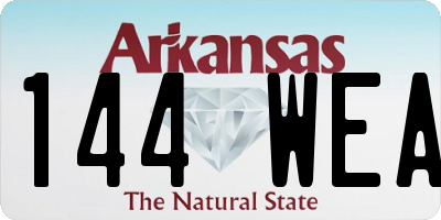 AR license plate 144WEA