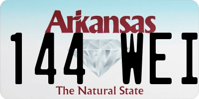 AR license plate 144WEI