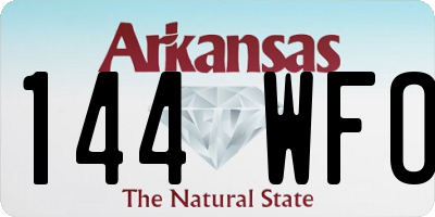 AR license plate 144WFO