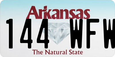 AR license plate 144WFW