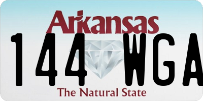 AR license plate 144WGA