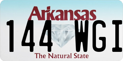 AR license plate 144WGI