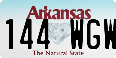 AR license plate 144WGW