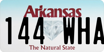 AR license plate 144WHA