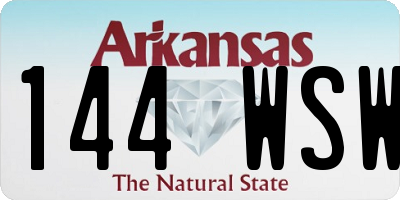 AR license plate 144WSW