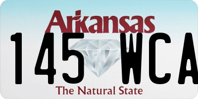 AR license plate 145WCA