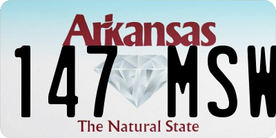 AR license plate 147MSW