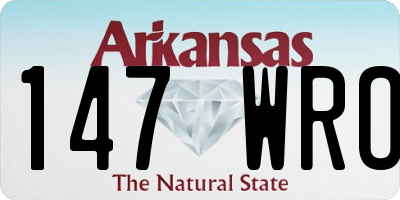 AR license plate 147WRO