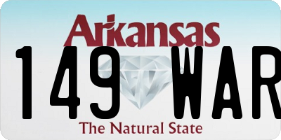 AR license plate 149WAR