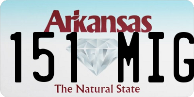 AR license plate 151MIG