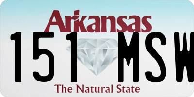 AR license plate 151MSW