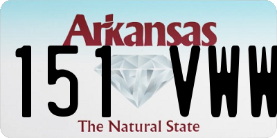 AR license plate 151VWW