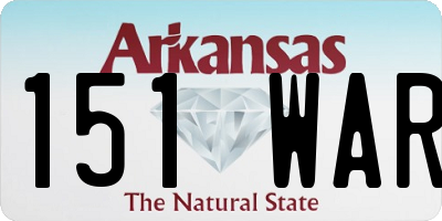 AR license plate 151WAR
