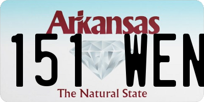 AR license plate 151WEN