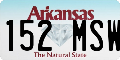 AR license plate 152MSW