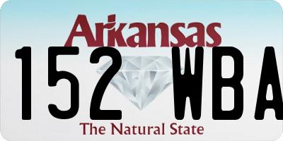 AR license plate 152WBA