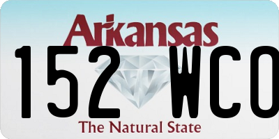 AR license plate 152WCO