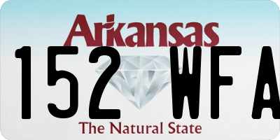 AR license plate 152WFA