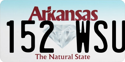 AR license plate 152WSU