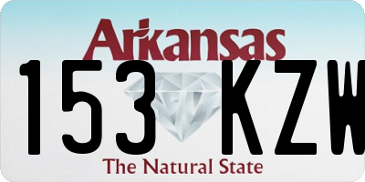 AR license plate 153KZW