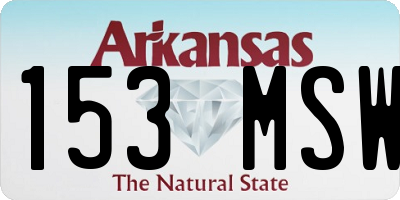 AR license plate 153MSW
